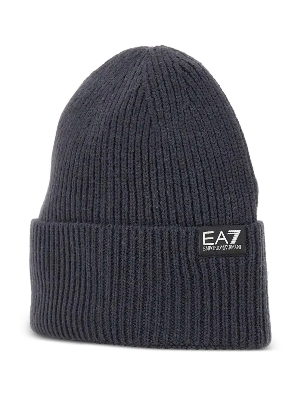 

Шапка бини в рубчик с логотипом Ea7 Emporio Armani, серый