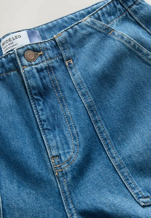 Стандартный крой, широкие штанины Next, Mid Blue Denim — фото 2