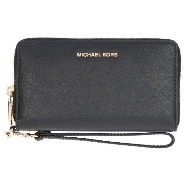 

Кожаный кошелек Jet Set Michael Kors, черный