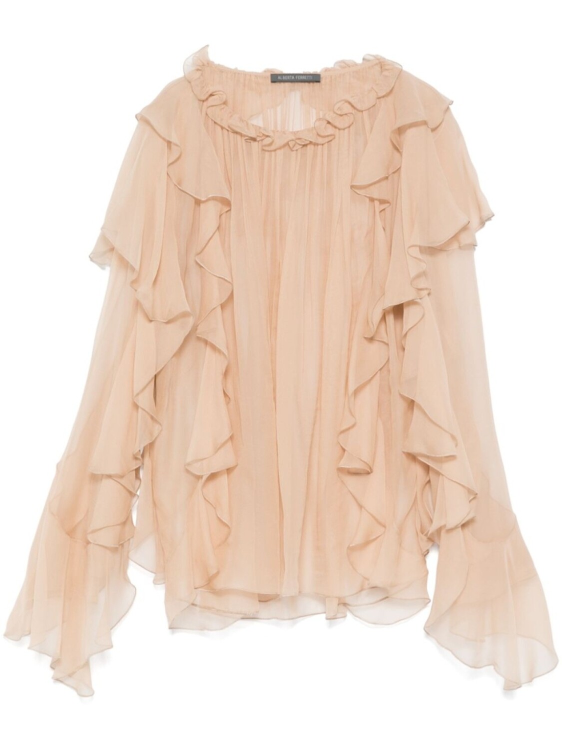 

Шифоновая блузка Alberta Ferretti, нейтральный