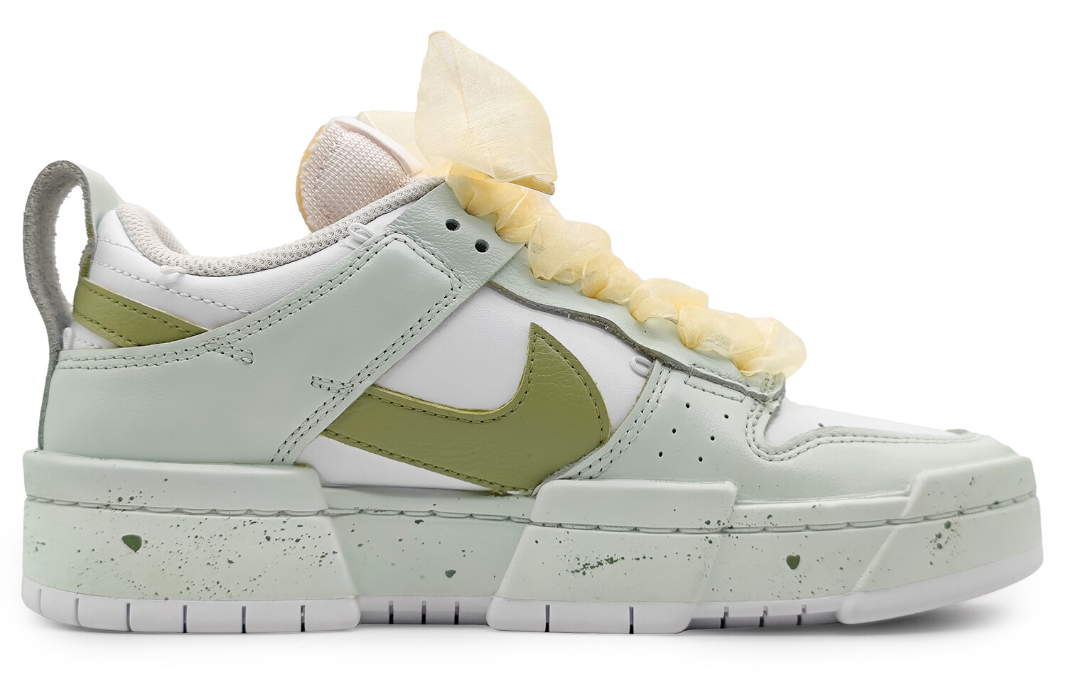 

Кроссовки Nike Dunk Skateboard Shoes Women's Low-Top White Yellow