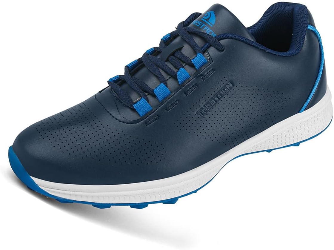 

Мужские водонепроницаемые гольф-кроссовки, легкие для ходьбы, спортивные кеды без шипов, повседневные фитнес-тренеры Omcam, синий
