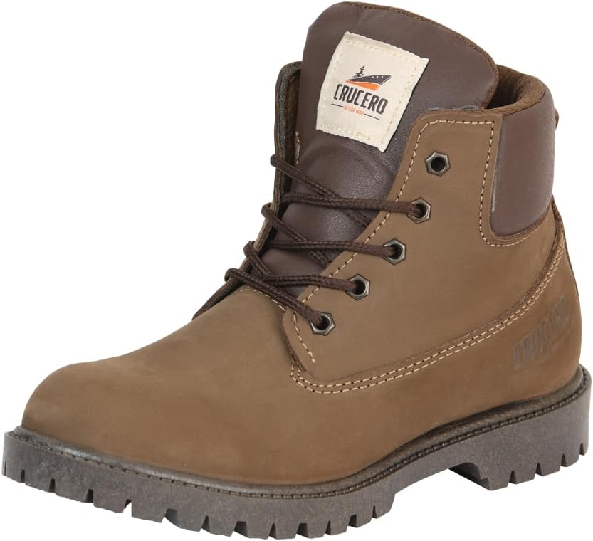 

Мужские ботинки с круглым носком, кожа Nubuck коричневый PLO019 Generic