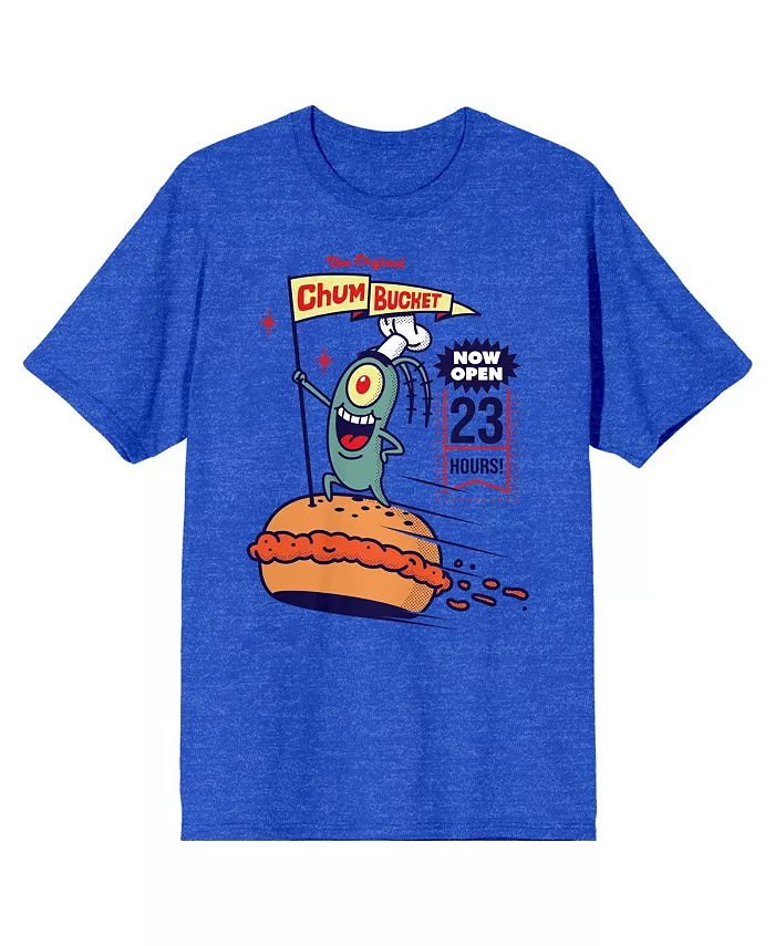 

Мужская футболка с коротким рукавом Plankton The Original Chum Bucket Royal Heather, размер 3XL SpongeBob SquarePants, синий