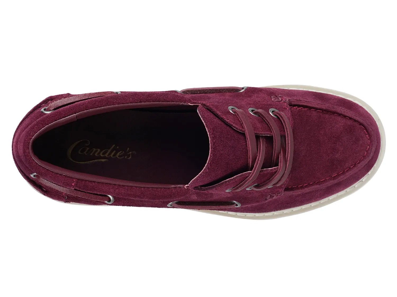 Туфли-лодочки Candie's Biz Platform Boat Shoe, Burgundy Suede — фото 3