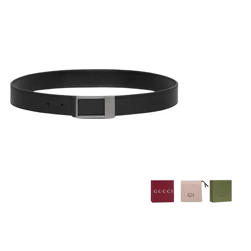 

GUCCI Кожаный ремень унисекс черный, Black