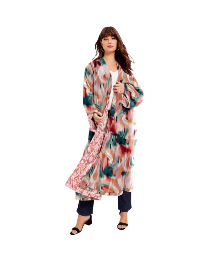 

Женский двусторонний кардиган с принтом June + Vie June & Vie, Geo texture