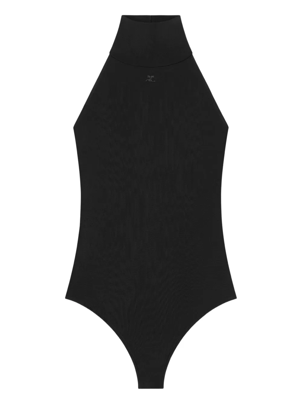 

Боди из джерси с вырезом халтер Courrèges, черный