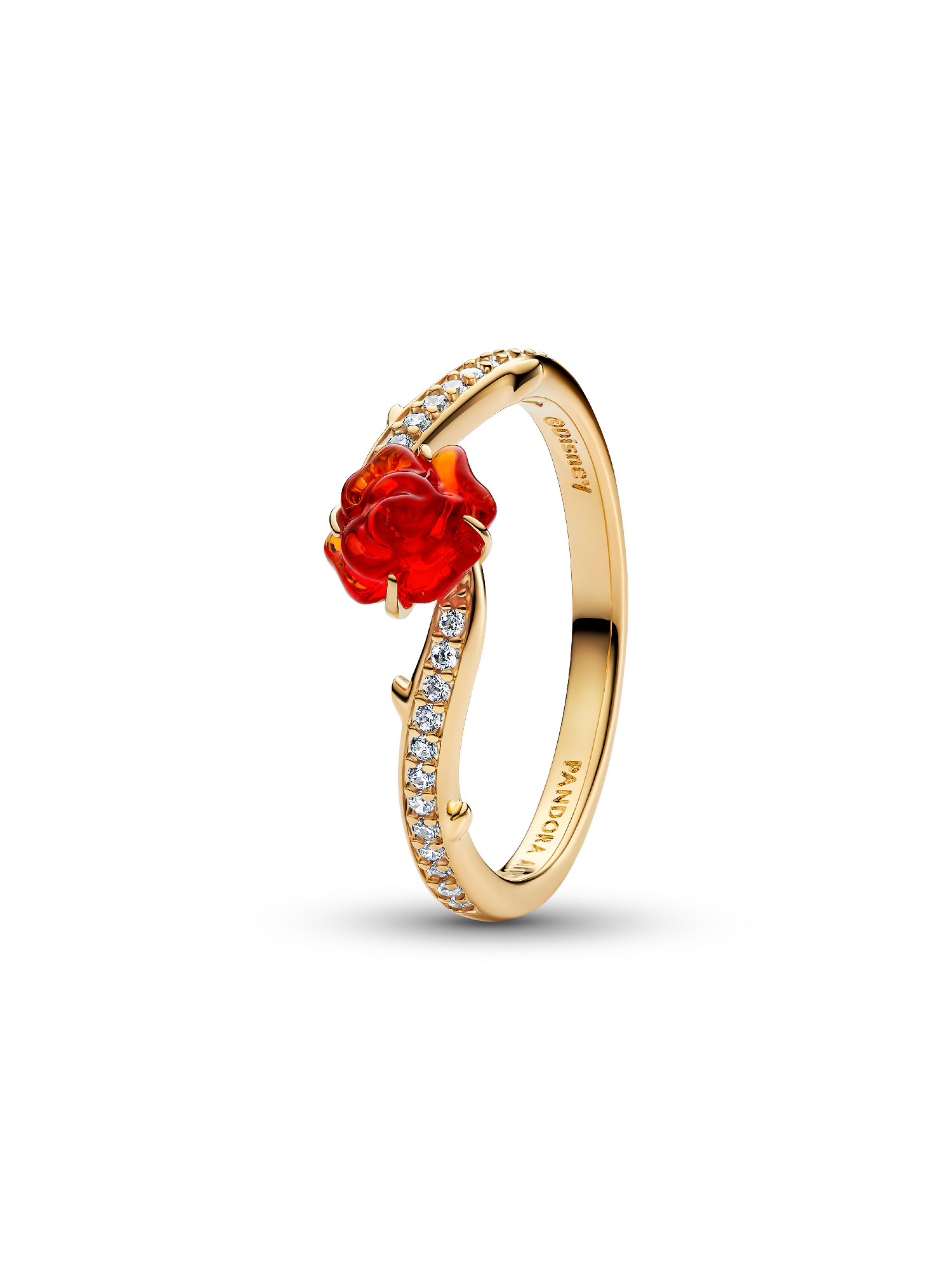 

Кольцо Зачарованная роза из мультфильма Красавица и чудовище от Disney Pandora, 14-каратное золотое покрытие