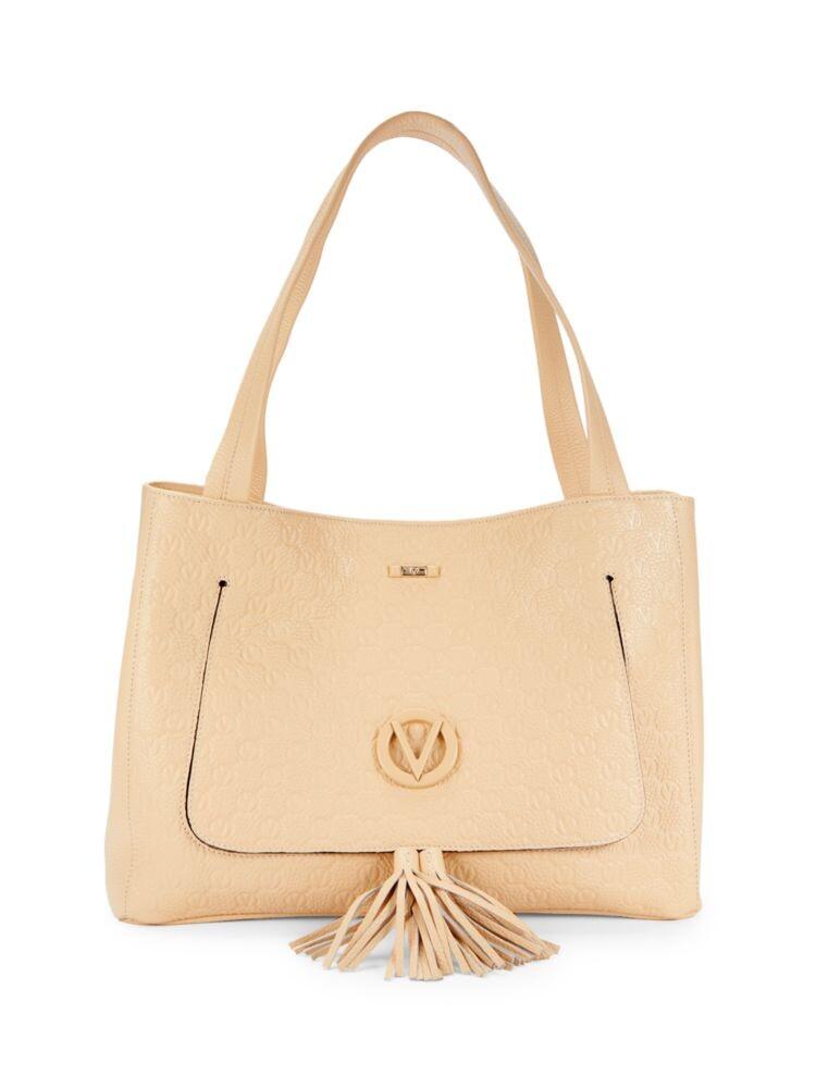 

Кожаная сумка-тоут Ollie с монограммой Mario Valentino, цвет Cream