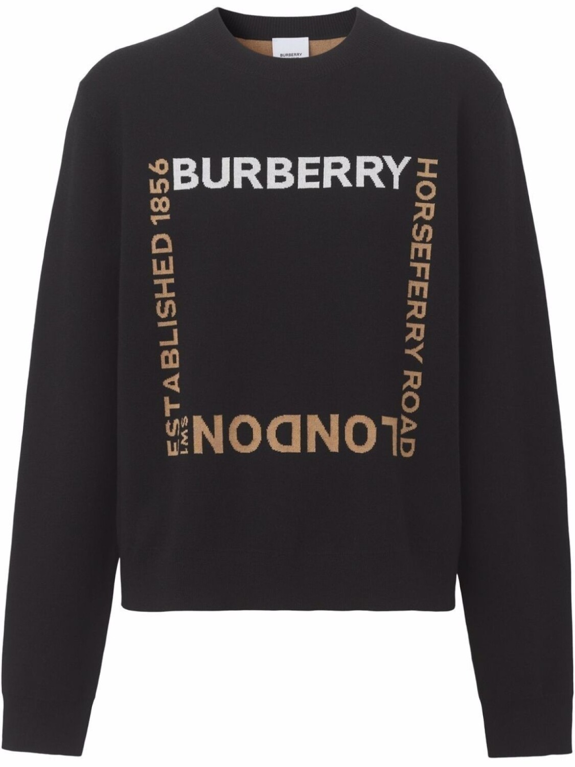 Джемпер Burberry Horseferry Square Wool Blend Jacquard, черный
