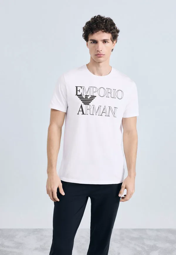 Пижамная футболка с круглым вырезом Emporio Armani, White — фото 2