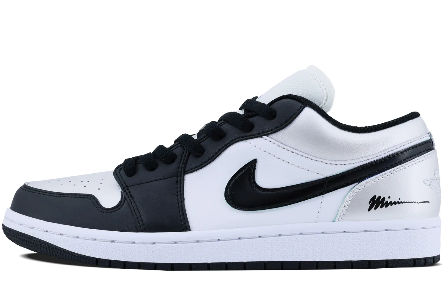 Jordan Кроссовки баскетбольные мужские Air 1 Abrasion Resistant Low top Vintage черные с серебристым носком