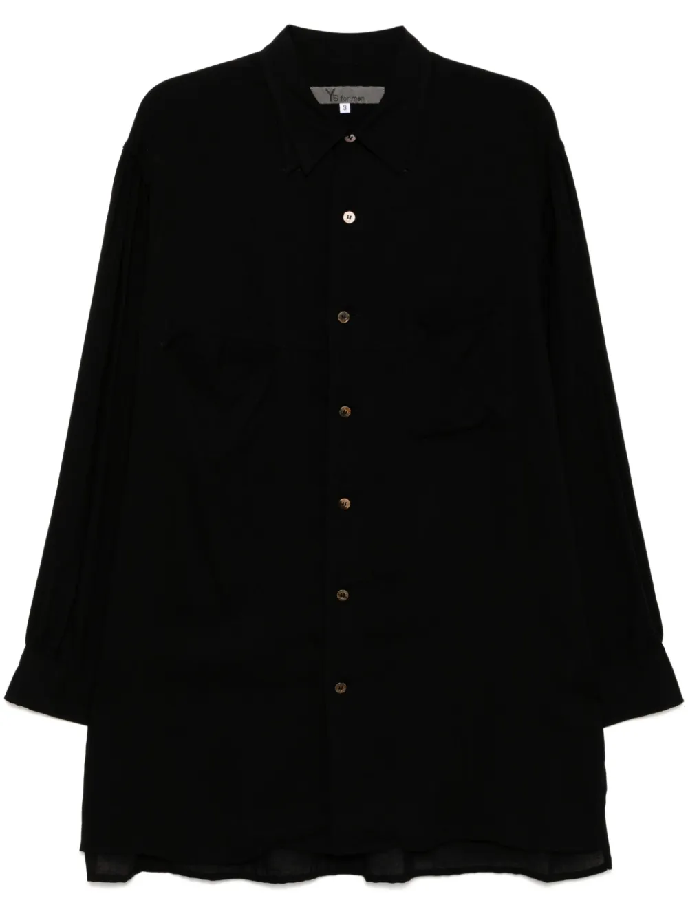 

Рубашка с двойным воротником Yohji Yamamoto, черный