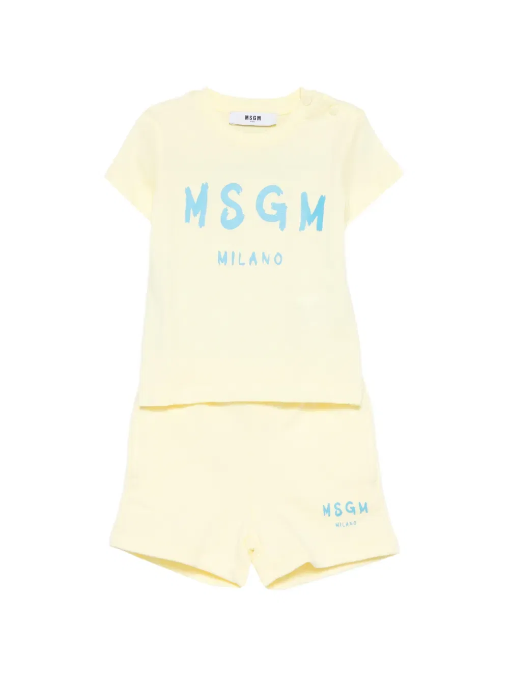 Короткий комплект с логотипом Msgm Kids, желтый