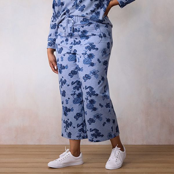 

Спортивные штаны Plus size с принтом диких цветов Lc Lauren Conrad, Blue Tonal Marseille