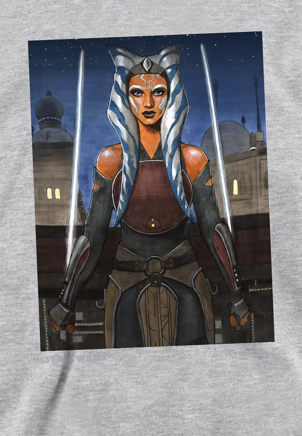 Детская худи Star Wars Heroic Ahsoka Disney, серый — фото 2