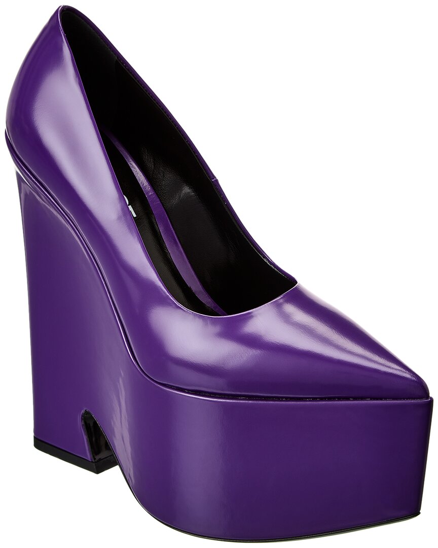 Туфли-лодочки Versace Tempest из кожи на платформе, фиолетовый