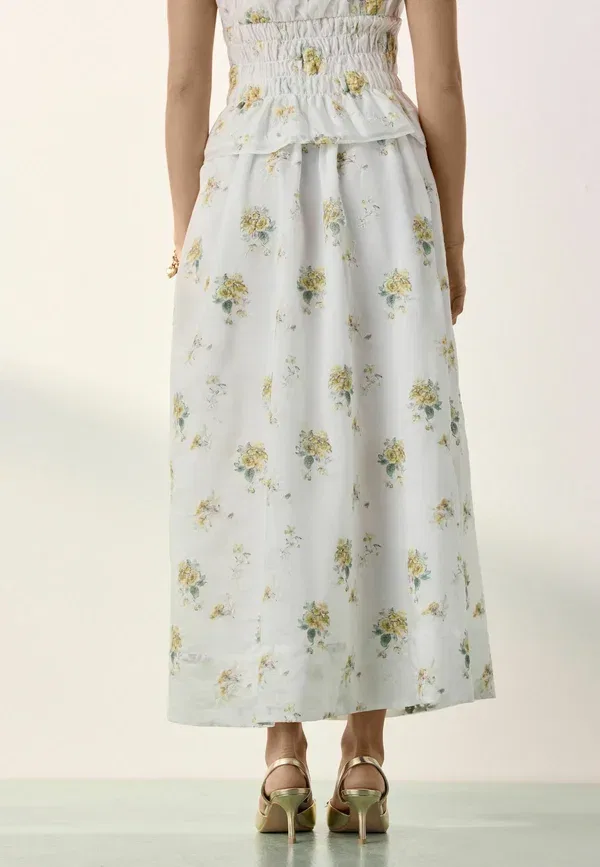 Юбка-макси Regular fit Tabitha Simmons x Layered Maxi Skirt, нейтральный флоральный — фото 4