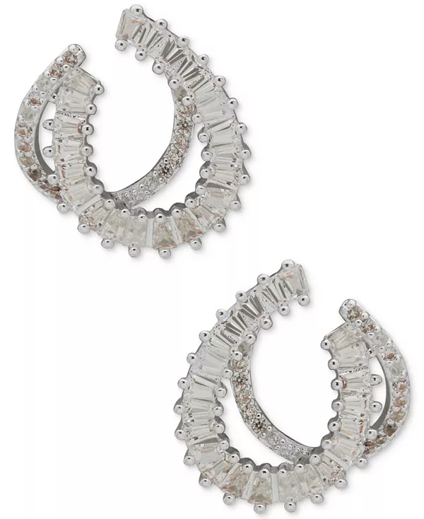 

Серьги-Гвоздики с двумя рядами завитков из серебра с кубическим цирконием Anne Klein, crystal