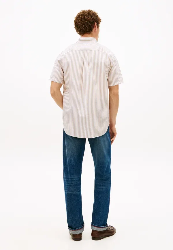 Рубашка Tommy Hilfiger Regular fit bengal stripe linen blend shirt, сандаловый — фото 3