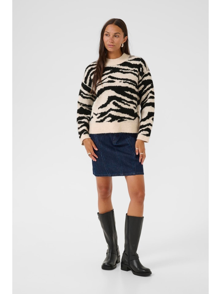 

Kaffe Вязаный свитер свободного кроя KAsandra, цвет Turtledove/Black Animal