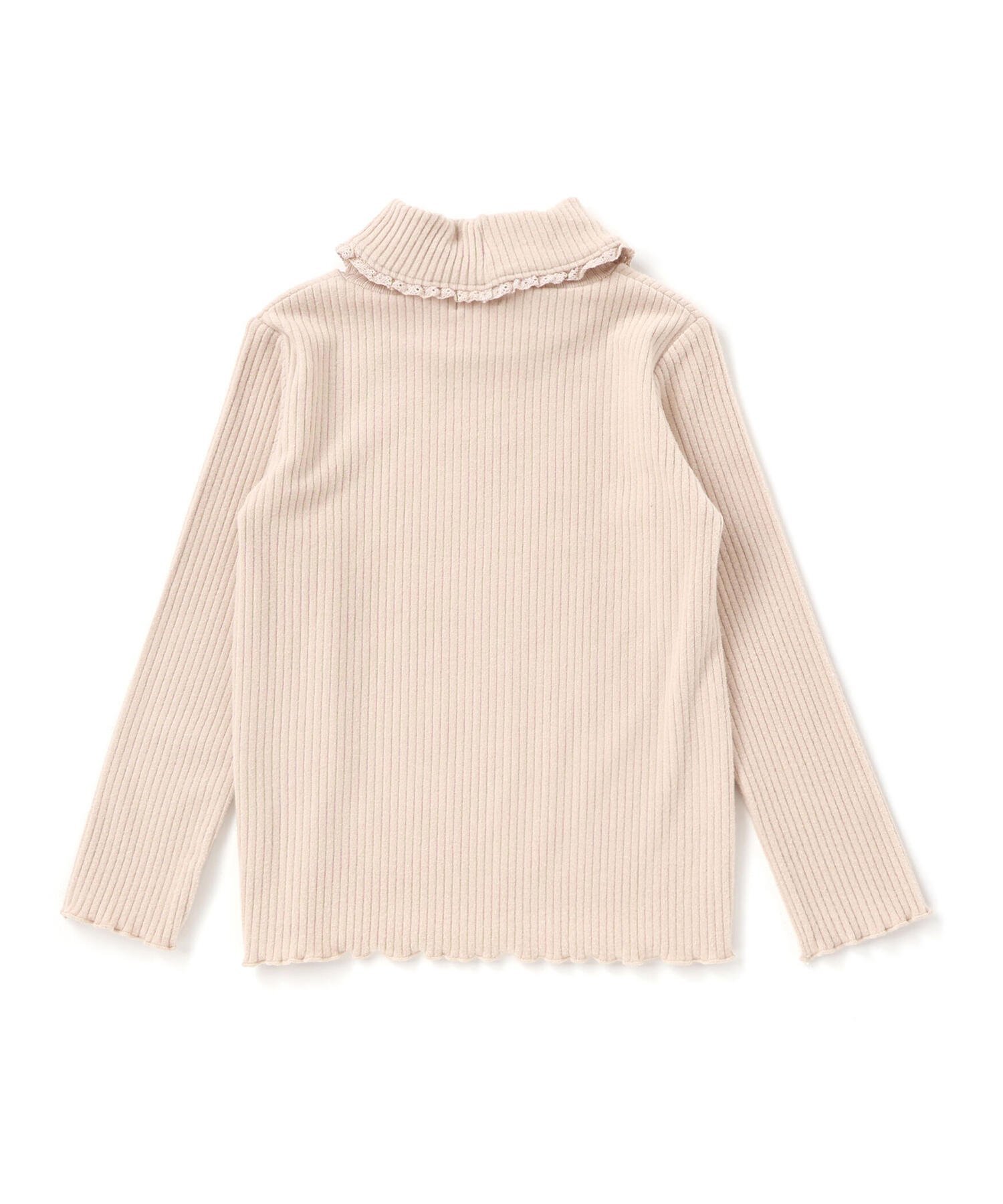 Кружевной топ с высоким воротником и вышивкой в виде сердечек (80–130 см) SLAP SLIP, Beige — фото 2