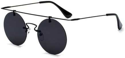 

Модные очки 2027 года для мужчин и женщин: классические круглые безободковые солнцезащитные очки в стиле стимпанк, винтажные очки с защитой от УФ-излучения UV400 MTZJH, C1