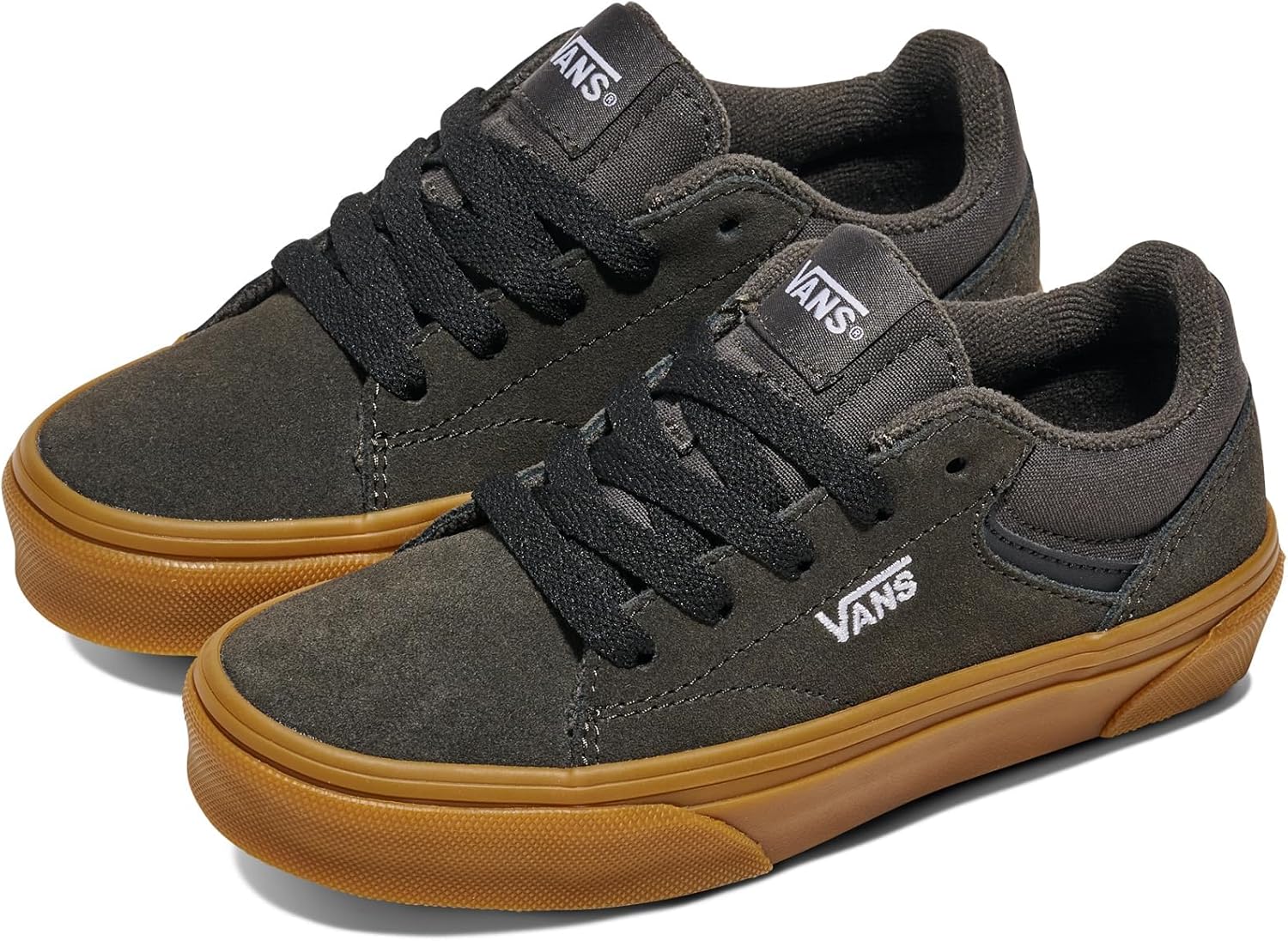 Vans Seldan Shoe | Детские ретро-кроссовки в стиле теннис для мальчиков и девочек, повседневная мода, Gum Faded Black — фото 2