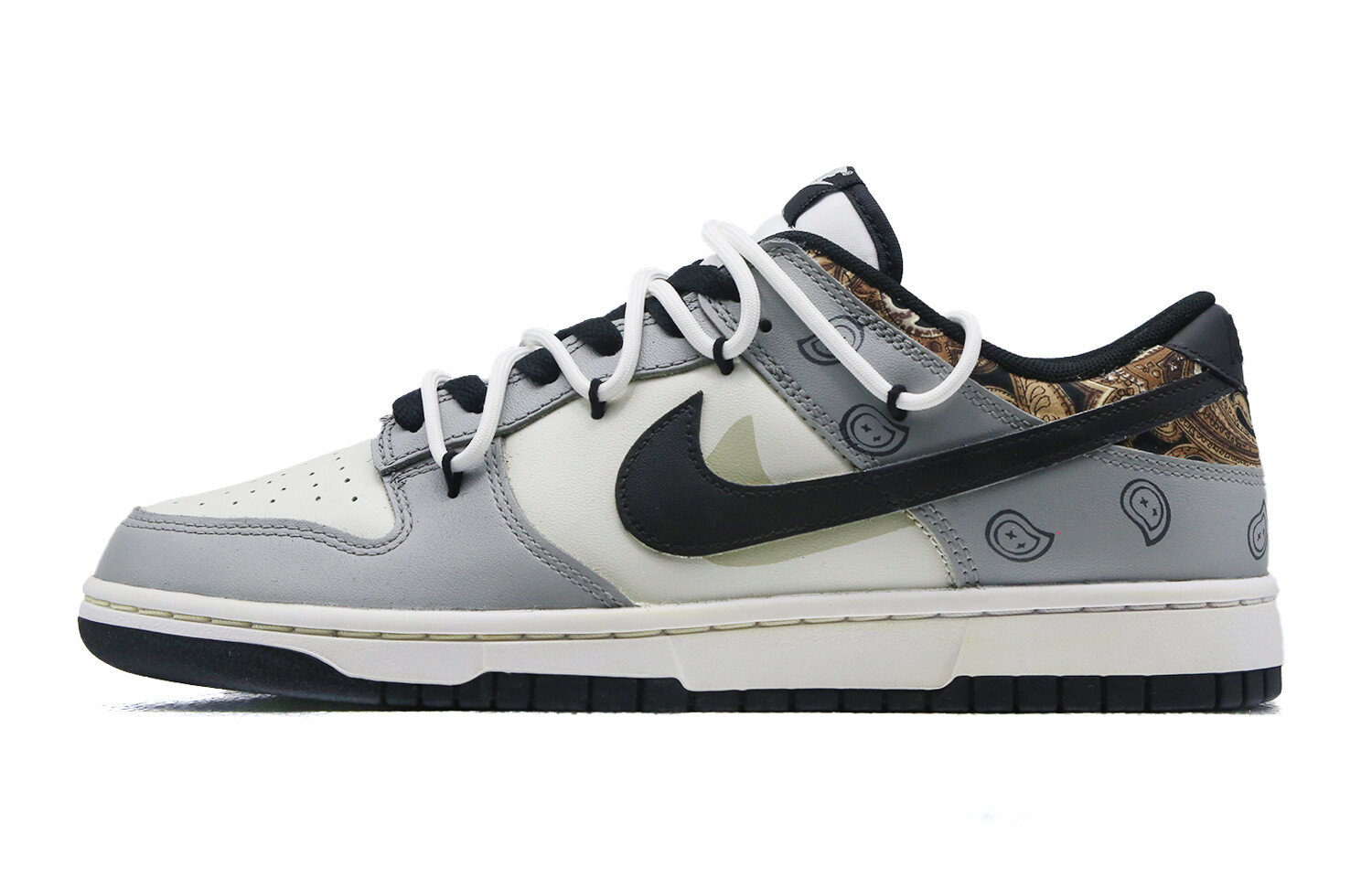 

Кроссовки Nike Dunk Skateboarding Shoes Men Low-top Grey/white/black, серый/белый/черный