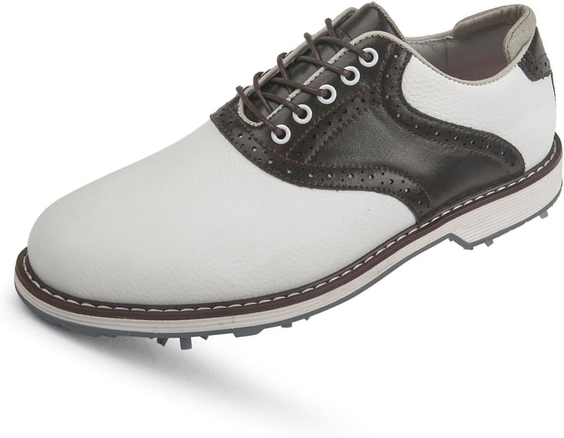 

Мужские шипованные кроссовки для гольфа Водонепроницаемые спортивные кроссовки для ходьбы и тренировок Легкие для гольфистов Omcam, коричневый