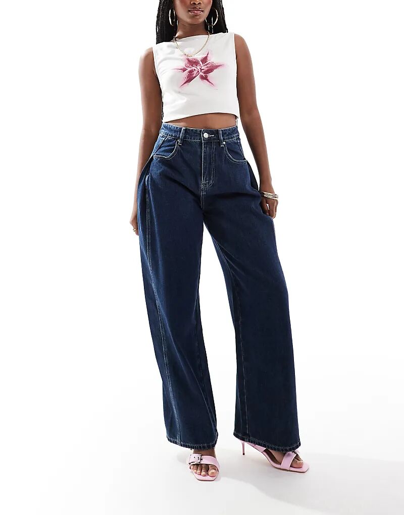 

Джинсы Urban Revivo с широкими штанинами и средней посадкой, насыщенного индиго