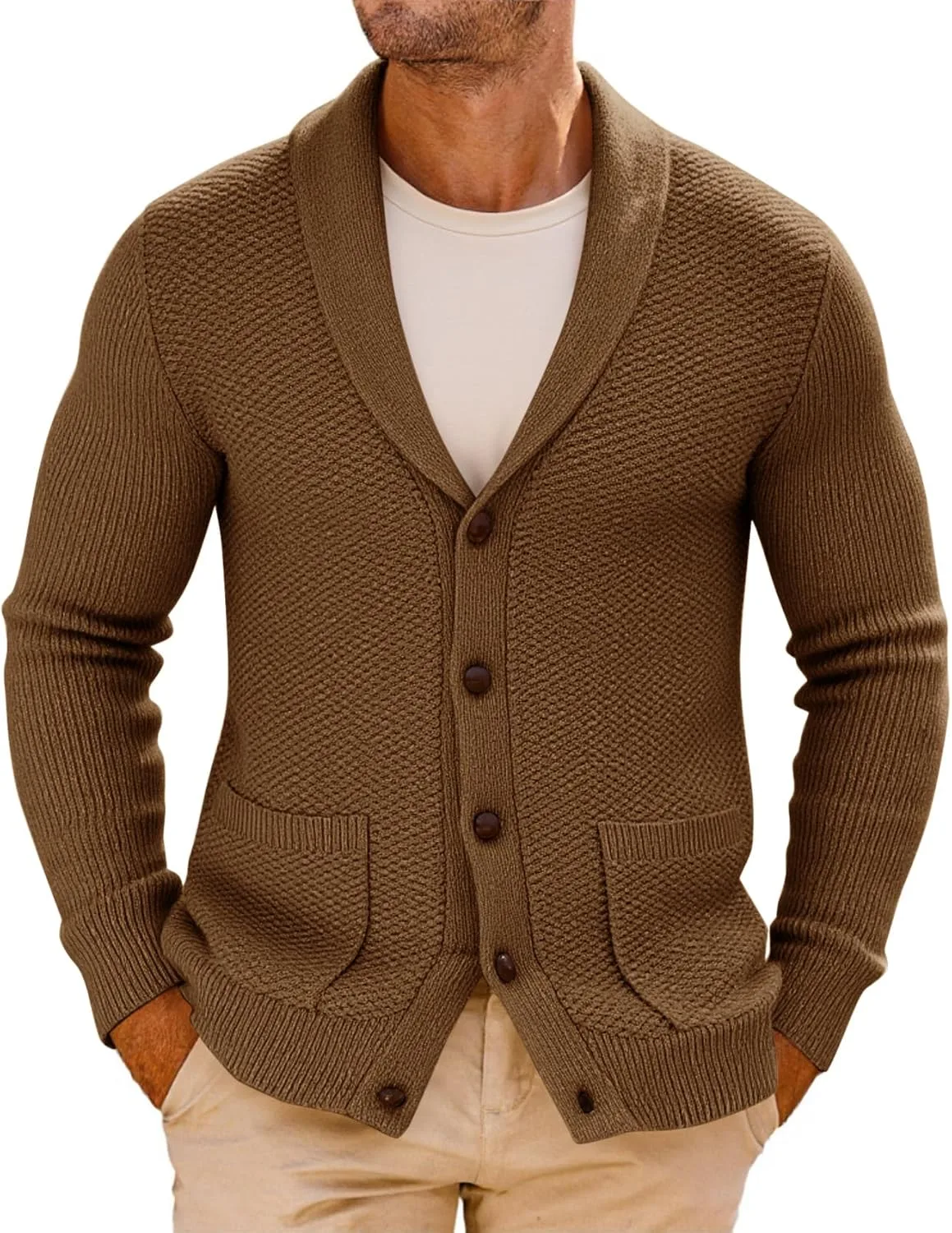 

Кардиган Runcati мужской с воротником шаль и карманами