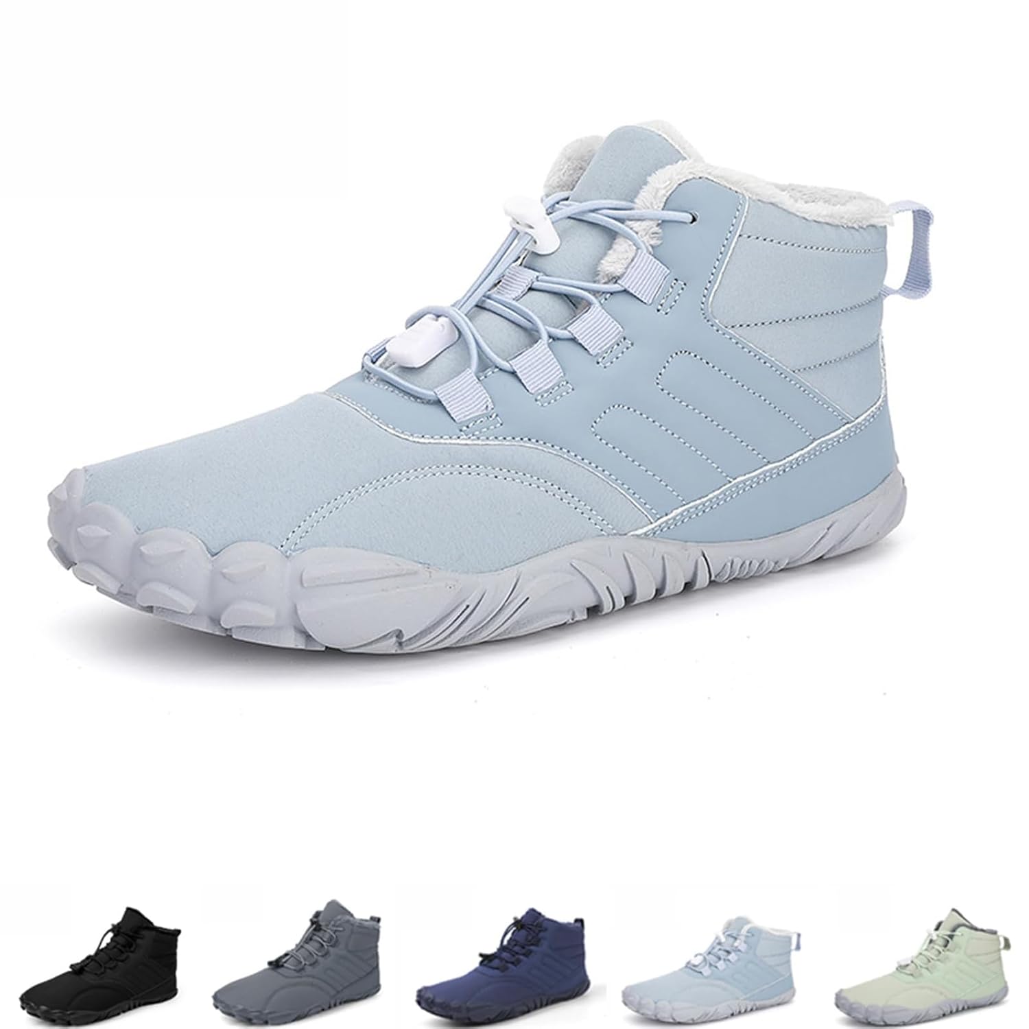 

Мужские и женские зимние ботинки для босых походов, зимняя спортивная обувь для походов, водонепроницаемые противоскользящие ботинки с широким носком, походные ботинки, 44, синие Generic