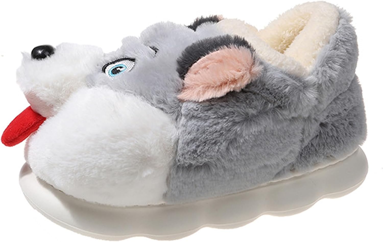 

Милые мягкие плюшевые теплые тапочки на Хэллоуин для женщин и мужчин, пушистые уютные домашние тапочки с закрытой пяткой, хлопковые тапочки с животными, забавные меховые тапочки для спальни Angelgift, Husky