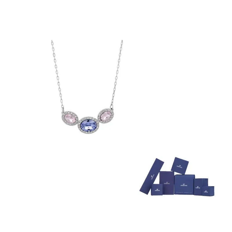 

Swarovski Christie Faux Crystal Stone, Rhodium Plated Necklaces Women's Silver
