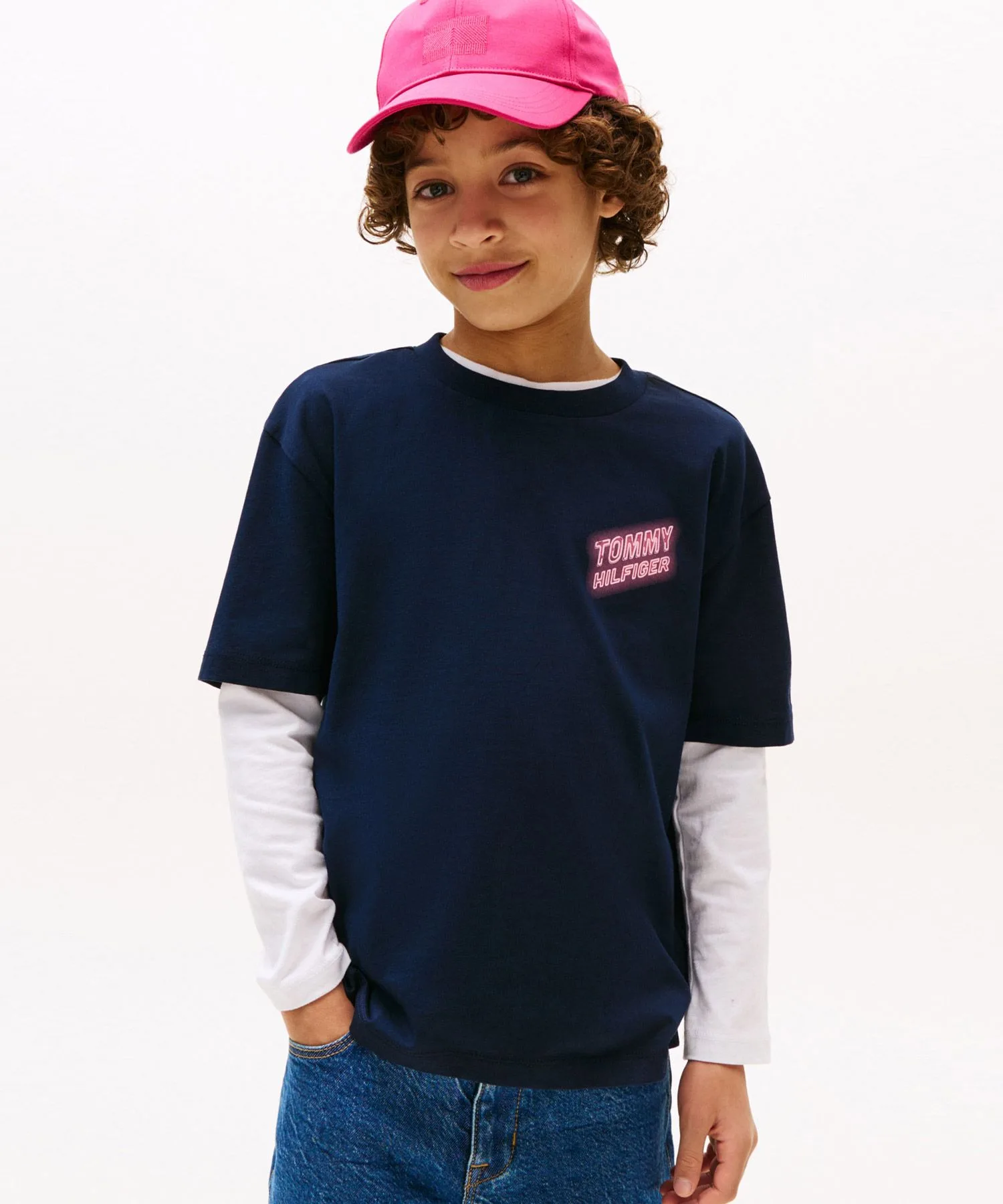 Детская футболка Tommy Hilfiger с коротким рукавом и неоновым принтом