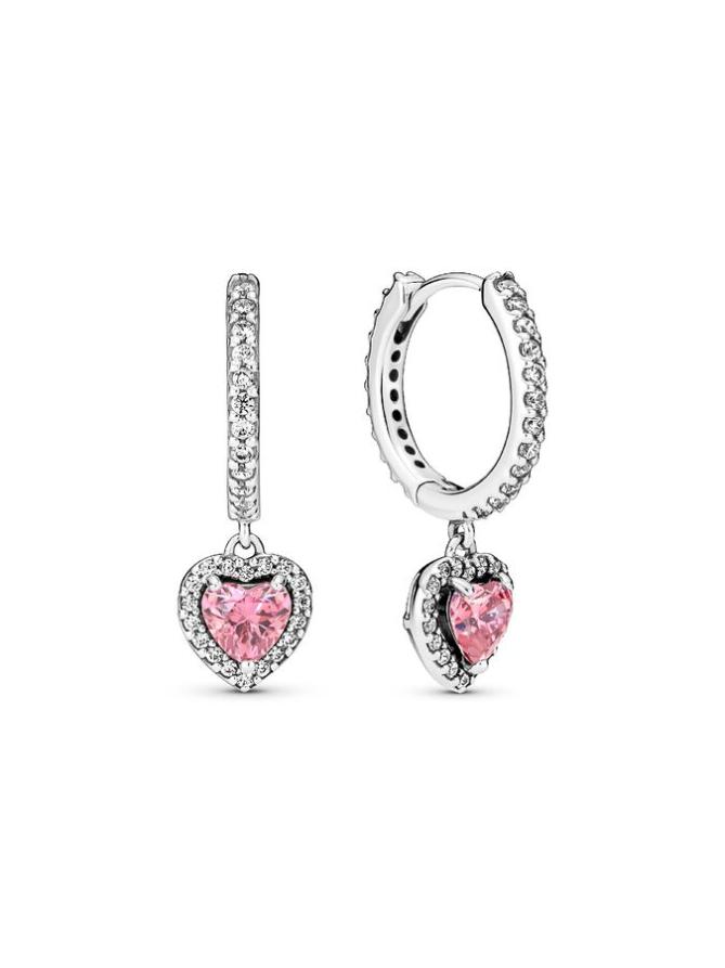 

Серьги Pandora Sparkling Halo Heart Hoop Earrings, стерлинговое серебро