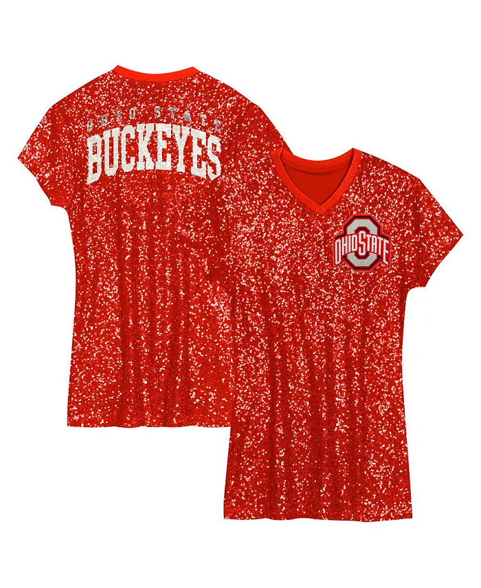 

Детское платье с пайетками Preschool Scarlet Ohio State Buckeyes с V-образным вырезом Outerstuff
