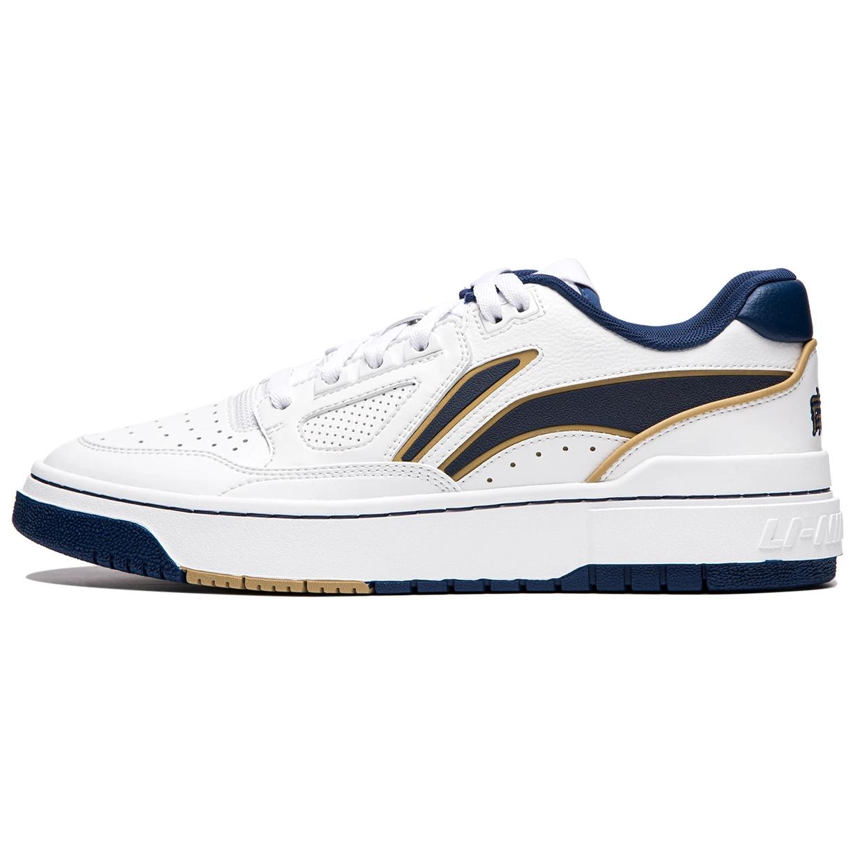 

LINING Непромокаемые устойчивые к скольжению и истиранию низкие кеды для скейтбординга Unisex Standard белый и темно-синий