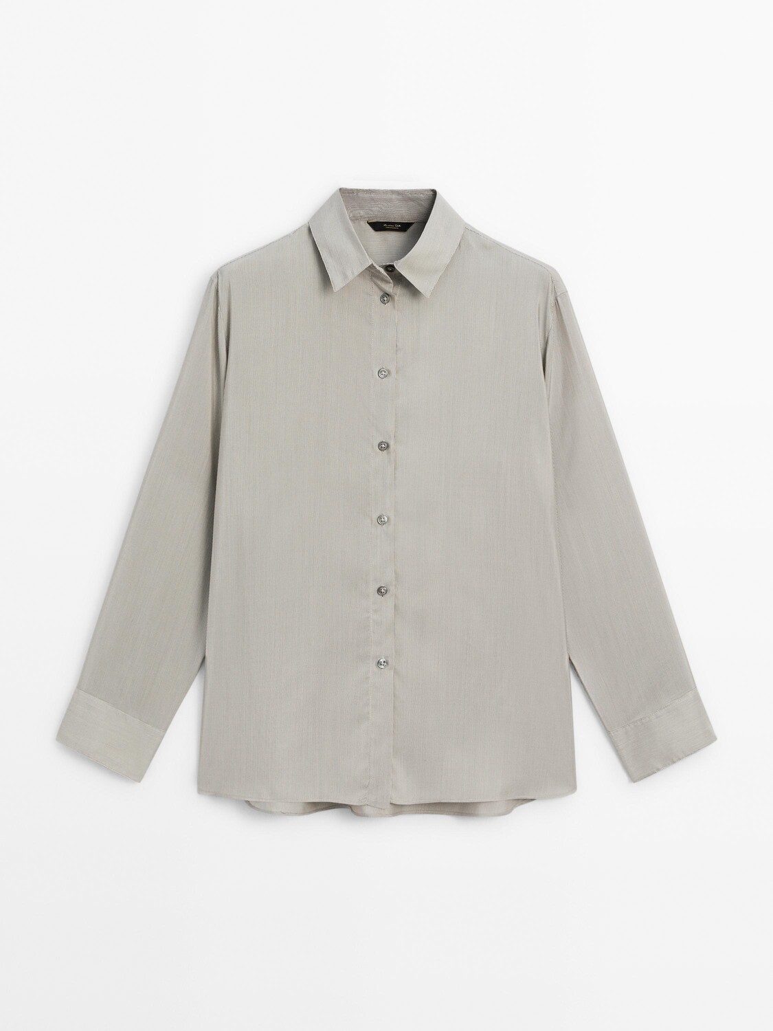 

Рубашка в полоску из 100% шелка Massimo Dutti, серый