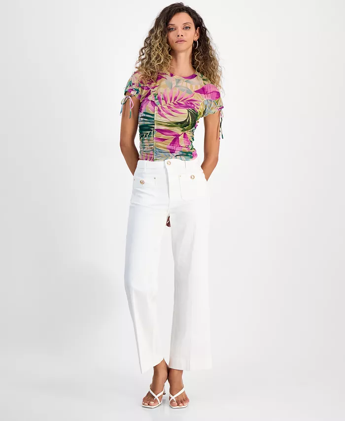 

Женские джинсы Sailor с высокой посадкой и широкими штанинами GUESS, белый