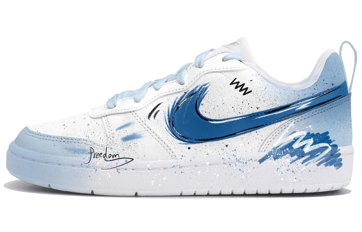 

Nike Court Borough Low top Детские скейтбординг кроссовки Blue White Подростки