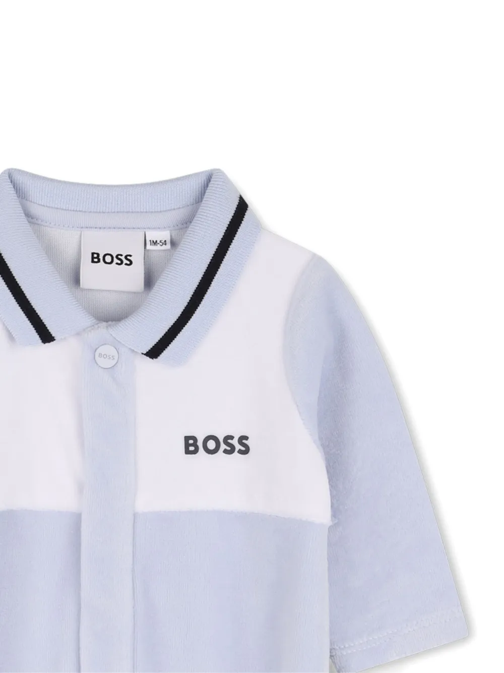 Флисовая пижама с воротником поло Boss Kidswear, синий — фото 3