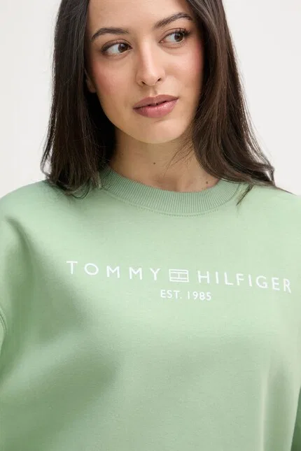 Худи женское свободного кроя Tommy Hilfiger, зеленый — фото 4