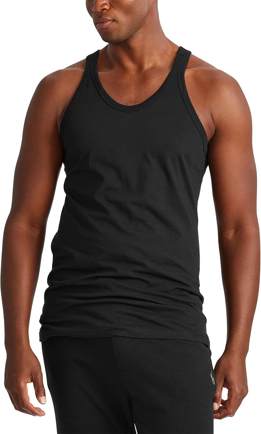 POLO RALPH LAUREN Мужские облегающие хлопковые майки, комплект из 3 шт., Andover Heather/Black, Madison Heather/Black, Black/Red - 3 Pack — фото 4