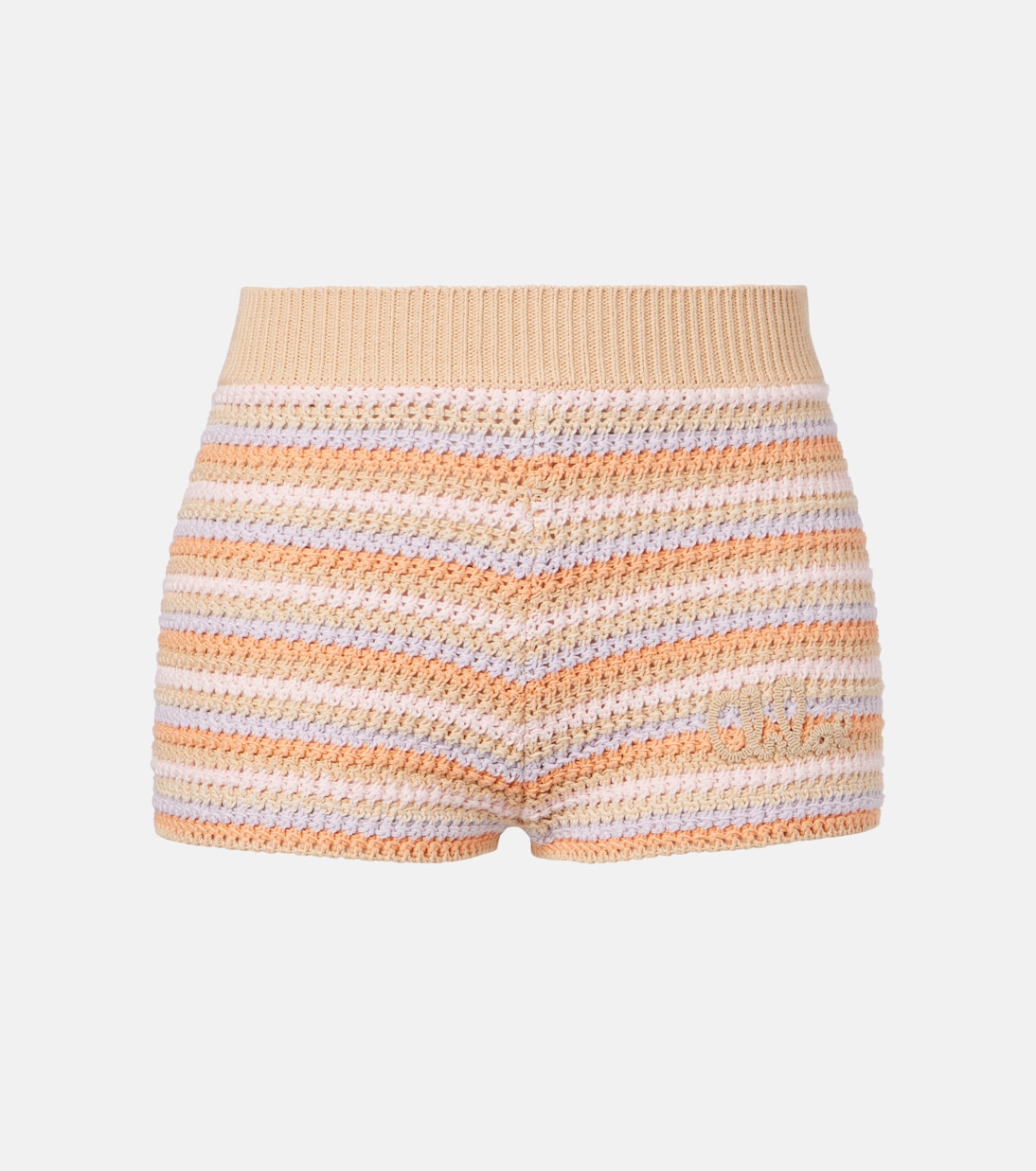 

Вязаные хлопковые шорты Chloé, Multicolor Orange