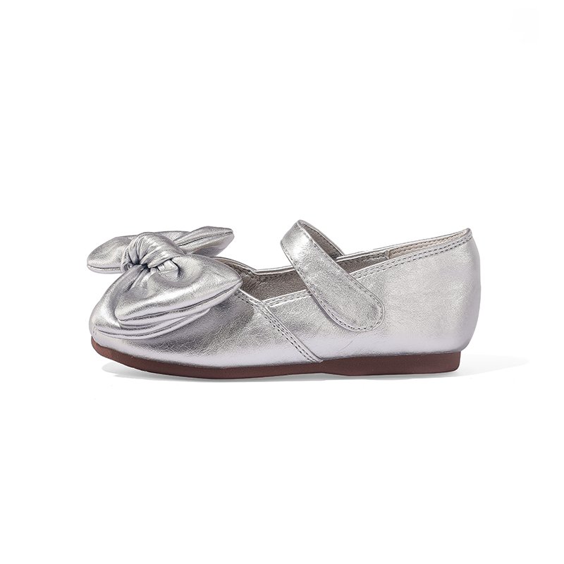 

ABC DOUKIDS Нескользящие износостойкие детские кожаные туфли для детей ABCdoukids, серебряный