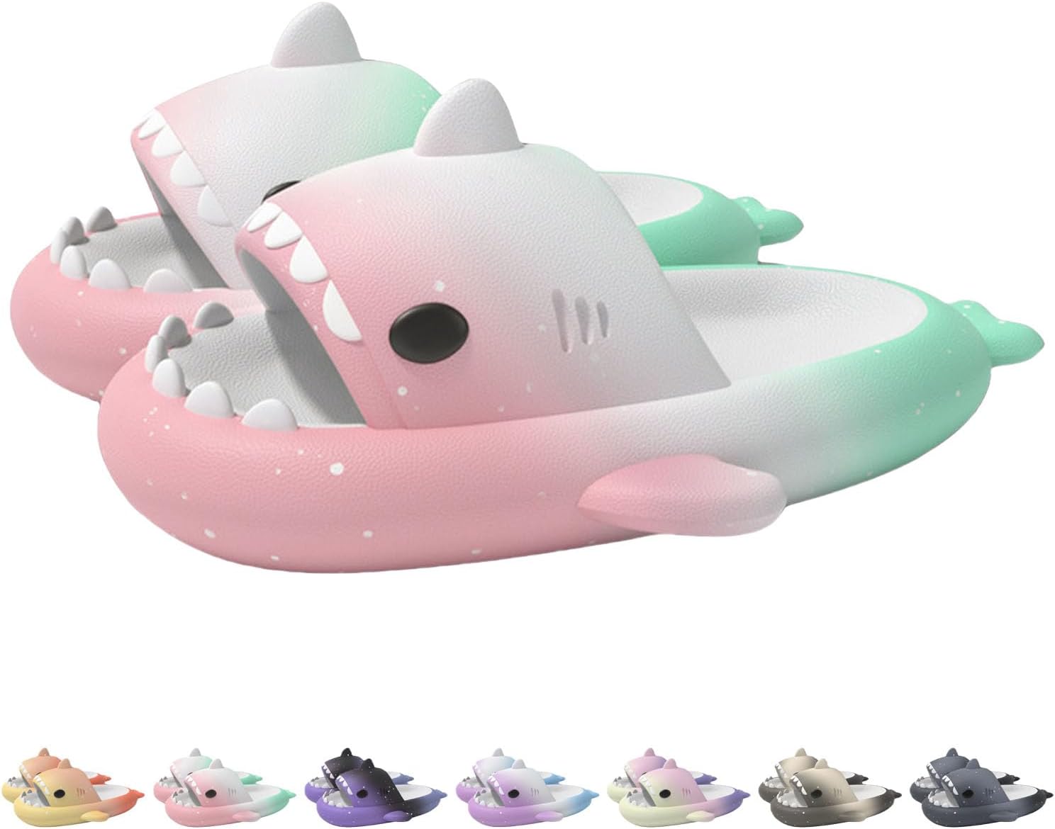 

Шлепанцы Spotted Starlight Shark, нескользящие сандалии для пляжа и дома, быстро сохнущие для душа Generic, зеленый/розовый