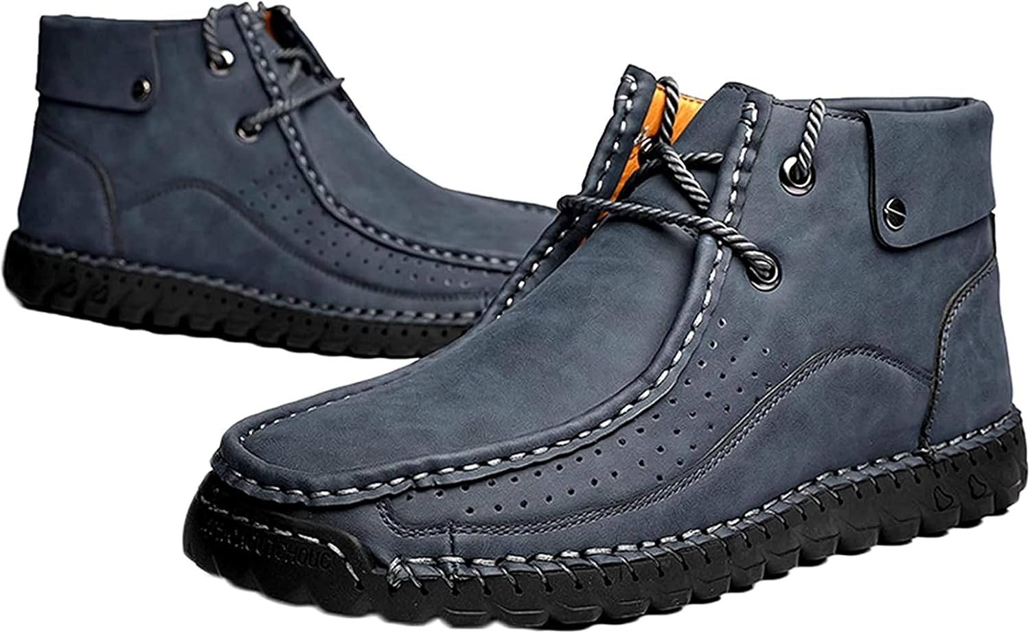 

Мужские прогулочные ботинки Yiozoi на шнуровке, высокие, ветронепроницаемые, для осени и зимы, простые мужские повседневные ботинки, синий
